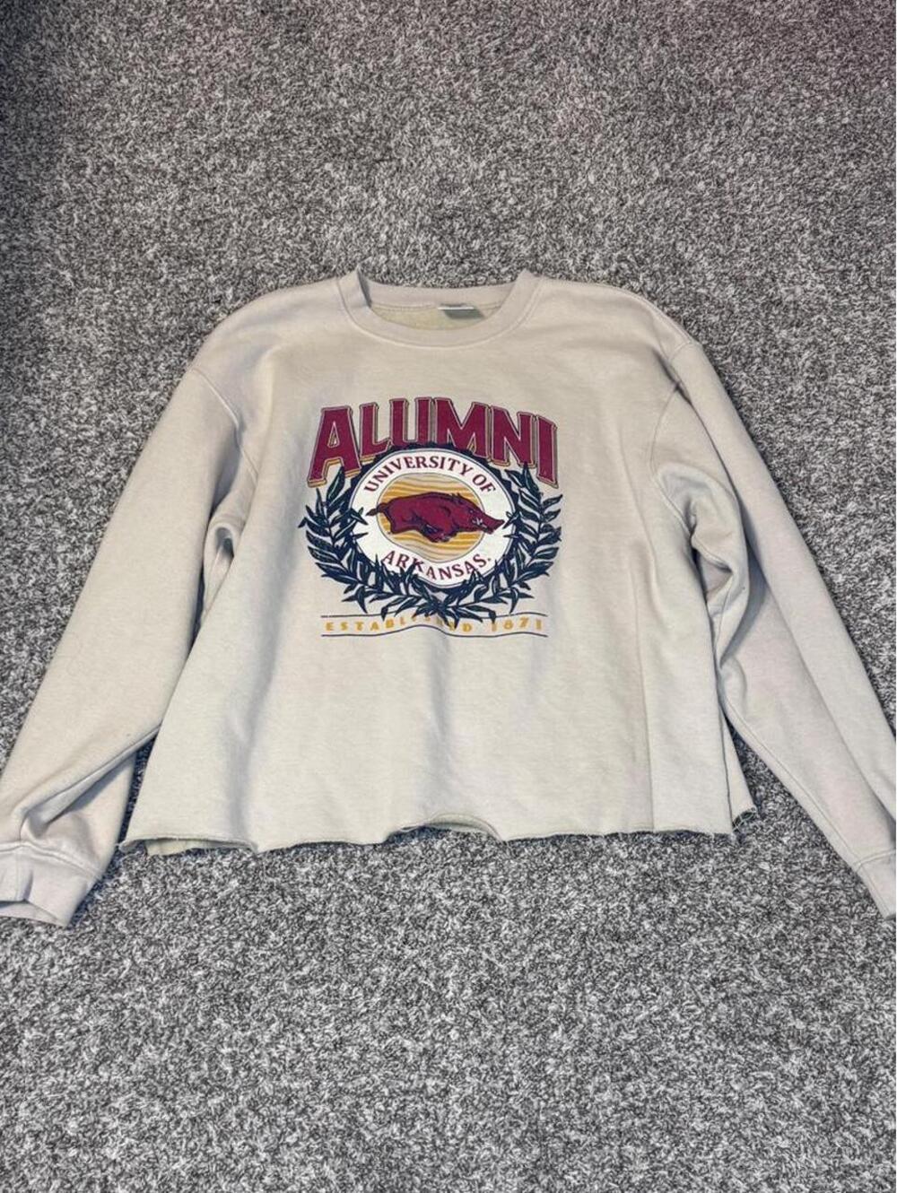 🎓 University of Arkansas Alumni Cropped Crewneck Sweatshirt